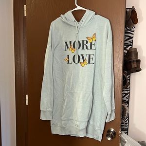 Mint green long hoodie